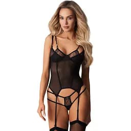 Корсет Obsessive Arrowel 2XL/3XL (чорний)