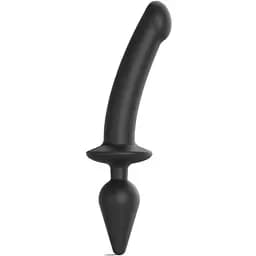 Фалоімітатор з анальною пробкою Strap-On-Me Switch Plug-In Dildo XXL 27.1 см чорний