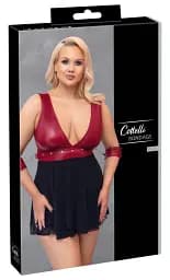Сорочка Cottelli Collection Bondage Plus Babydoll 3XL чорний з червоним - мініатюра 7