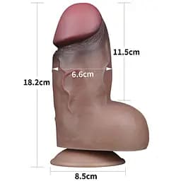 Реалістичний фалоімітатор LoveToy Nature Cock 18.2 см коричневий - мініатюра 2