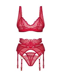 Комплект білизни Obsessive Cupide Desir 2XL/3XL (червоний) - мініатюра 2
