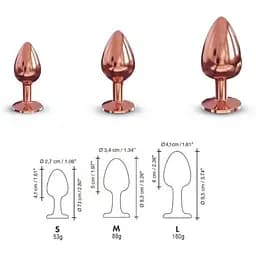 Металева анальна пробка Dorcel - Diamond Plug Rose Gold із прикрасою у вигляді кристалу L - мініатюра 5