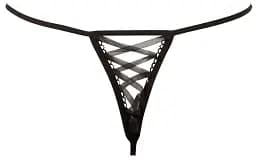 Трусики-стрінги String Rose Crotchless M/L чорний - мініатюра 5