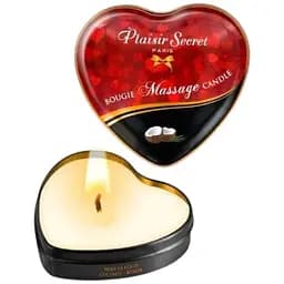 Масажна свічка сердечко Plaisirs Secrets Coconut 35 мл