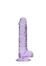 Фалоімітатор RealRock Crystal Clear 7”, 19 см (фіолетовий) - мініатюра 7