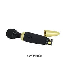 Класичний вібратор Pretty Love Power Wand Black Gold - мініатюра 8