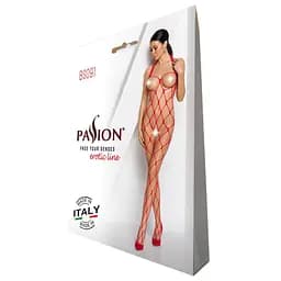Бодістокінг в дуже велику сітку Passion BS091 red з доступом One size - мініатюра 4