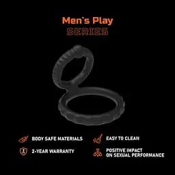 Ерекційне кільце Erospace Men's Play B8 10.5 см чорний - мініатюра 2