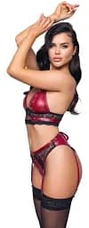 Комплект Cottelli Collection Bra Set Bondage L червоний - мініатюра 2