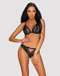 Комплект білизни Obsessive Millagro Set Black L/XL - мініатюра 1