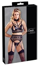 Еротичний комплект Cottelli Collection Bondage Bra Suspender M чорний - мініатюра 14
