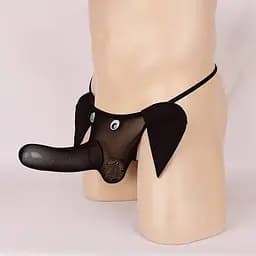 Чоловічі еротичні труси Слоненя чорні XL з вухами