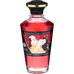 Розігрівальна олія Shunga Aphrodisiac Warming Oil - Sparkling Strawberry Wine (100 мл) - мініатюра 2