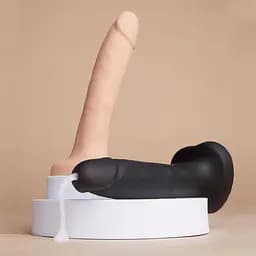 Закінчуючий фалоімітатор Strap-On-Me SQUIRTING CUM DILDO REALISTIC Black L - мініатюра 7