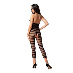 Сітчастий бодістокінг із відкритим животом Passion BS081 black One size - мініатюра 4