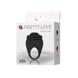 Ерекційне кільце з вібрацією Pretty Love Chester 6 см чорний - мініатюра 9