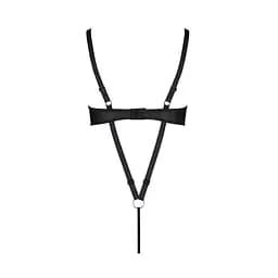 Боді з екошкіри Passion Celine Body black: з доступом відкритий L/XL - мініатюра 6