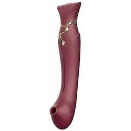 Вакуумный стимулятор клитора Zalo Queen с вибрацией бордовый