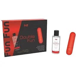 Набір Intt Double Fun: вібропуля (10 режимів, перезаряджається), полуничний лубрикант на водній основі