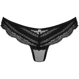 Напівпрозорі трусики з підвіскою Obsessive Ivannes panties Black S/M, чорні