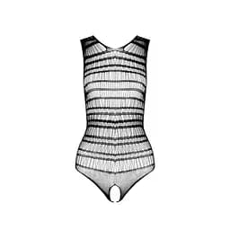 Бодістокінг з доступом Passion BS086 black вертикальна сітка виріз на спинці One size - мініатюра 5