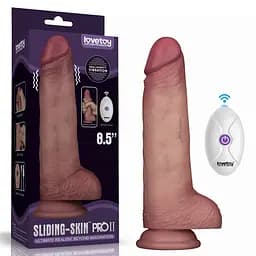 Реалістичний вібратор Vibrating Sliding Skin Pro II тілесний - мініатюра 1