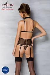 Корсет з відкритими грудьми Passion DOMINICA CORSet XXL/XXXL black пажі для панчіх стрінги - мініатюра 6