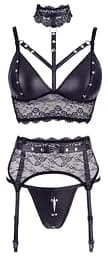 Еротичний комплект Cottelli Collection Bondage Bra Suspender XL чорний - мініатюра 12
