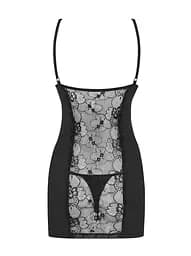 Сорочка і стрінги Obsessive Heartina L/XL чорний - мініатюра 6