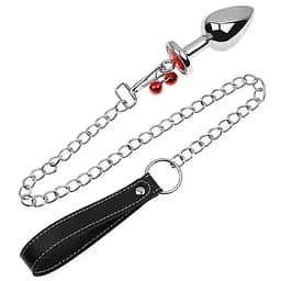 Металлическая пробка с поводком классическая конусная 34 мм 82 мм красный