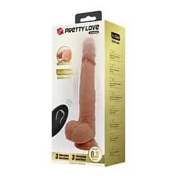 Вібратор на присоску PRETTY LOVE Jonathan 8,3 Light Brown, 3 функції вібрації Thrusting Wireles PRETTY LOVE BW-008111W 100611 - мініатюра 10