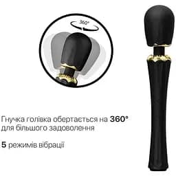 Вібромасажер із насадками Zalo Kyro Wand Obsidian Black - мініатюра 4