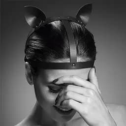Маска кішечки Bijoux Indiscrets MAZE - Cat Ears Headpiece Black, екошкіра Bijoux Indiscrets B0260; SO2684 95182 - мініатюра 5