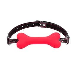 Кляп "Собачья кость" для BDSM и ролевых игр 12 см Красный K0164-1