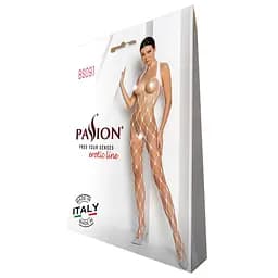 Бодістокінг в дуже велику сітку Passion BS091 white з доступом One size - мініатюра 4
