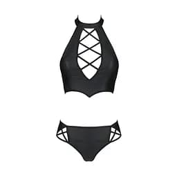 Комплект із еко-шкіри Passion Nancy Bikini black L/XL - мініатюра 5