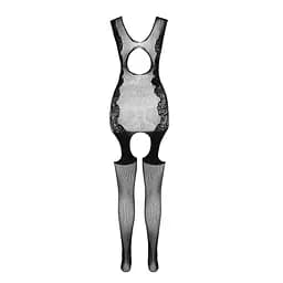 Ажурний бодістокінг з панчохами Passion BS082 black One size - мініатюра 6