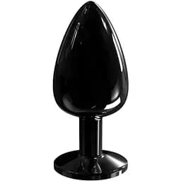 Металлическая анальная пробка с кристаллом Dorcel Diamond Plug Black M