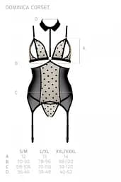 Корсет з відкритими грудьми Passion DOMINICA CORSet S/M black пажі для панчіх стрінги - мініатюра 7