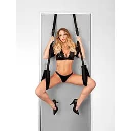 Секс-гойдалка на двері Tentation Door Straps for Bad чорна з м'якими петлями