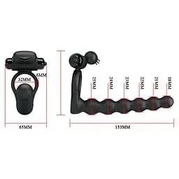 Насадка на пеніс з вібрацією і ерекційним кільцем Pretty Love Hercules Penis Sheath III 15.3 см чорний - мініатюра 4