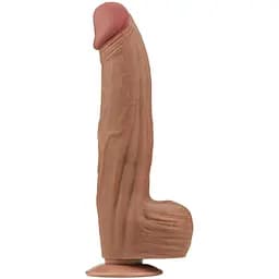 Фалоімітатор LoveToy Sliding-Skin Dual Layer Dong King Sized 31 см коричневий