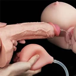 Великий фалоімітатор LoveToy Squirt Extreme що кінчає 25.4 см тілесний - мініатюра 15