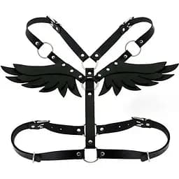 Портупея з крильцями Black Angel екошкіра K000994