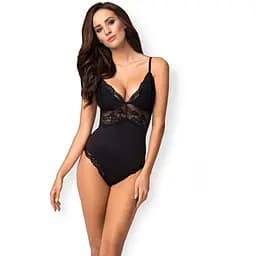 Боді Obsessive 810-TED-1 мереживний L/XL чорний