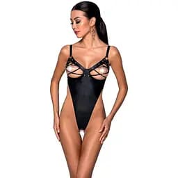 Боді з екошкіри Passion Celine Body black: з доступом відкритий L/XL