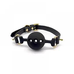 Кляп із силікону та італійської шкіри Breathable Small Ball Gag Upko