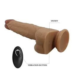 Вібратор на присоску PRETTY LOVE Jonathan 8,3 Light Brown, 3 функції вібрації Thrusting Wireles PRETTY LOVE BW-008111W 100611 - мініатюра 3