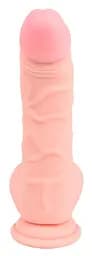 Реалістичний фалоімітатор Medical Silicone Dildo з мошонкою 20 см тілесний - мініатюра 5