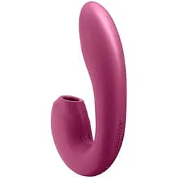 Вакуумный стимулятор клитора с вибрацией Satisfyer Sunray малиновый